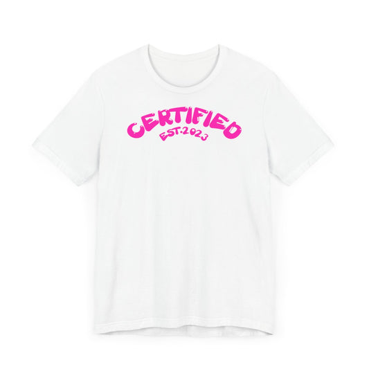 PINK LOGO White T-Shirt